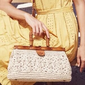 Patricia Nash Carmen Wooden Frame Crochet Handbag